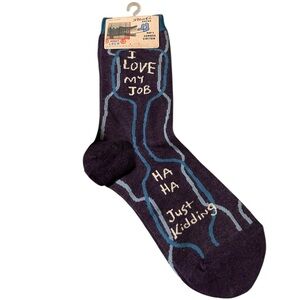Blue Q  Socks - Black and Blue Humor Design
